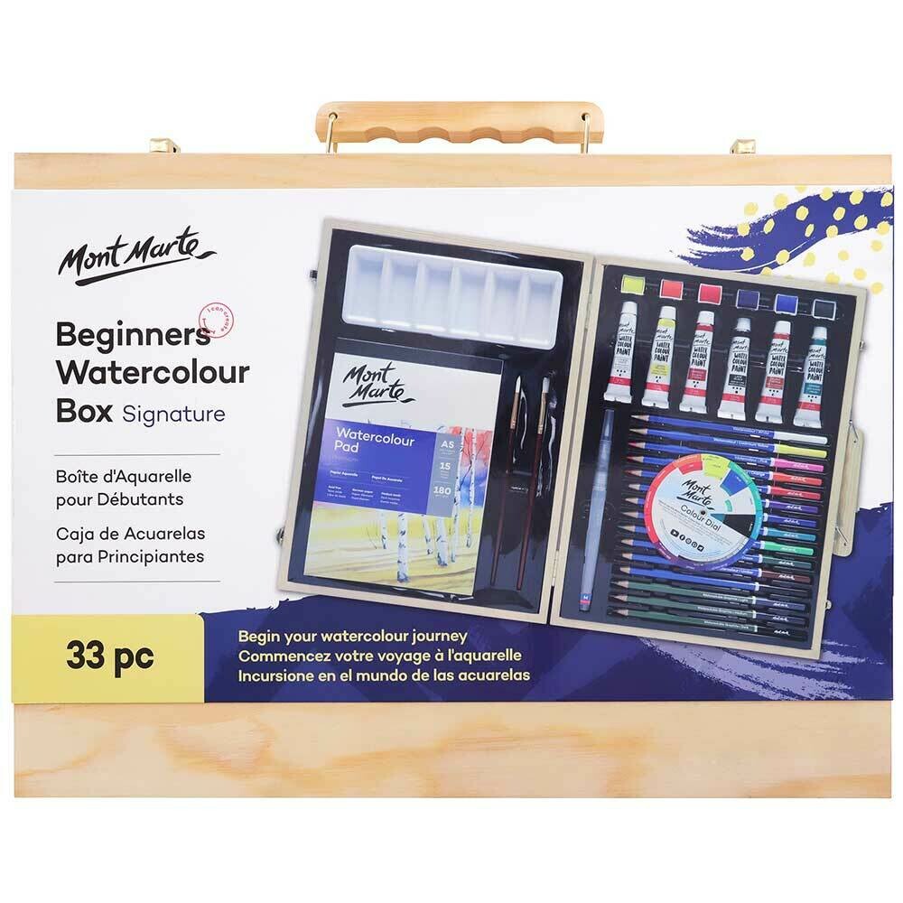 MONT MARTE Beginners Watercolour Box 33pc