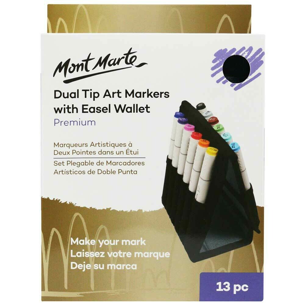 MONT MARTE Dual Tip Markers Easel Wallet 13pc