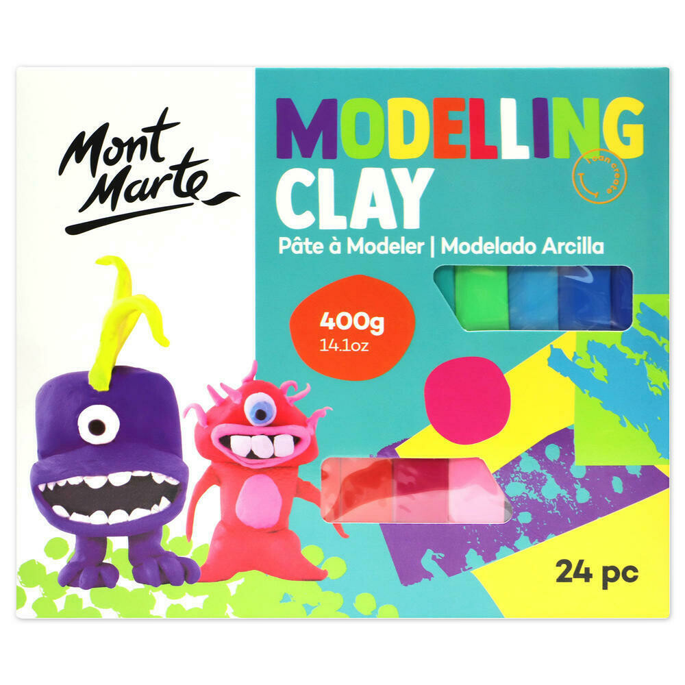 MONT MARTE Kids Modelling Clay - Bright Colours - 24pcs