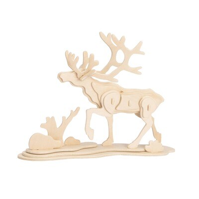 Hands Craft - JP274, 3D Wooden Puzzle: Reindeer