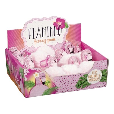 Flamingo furry pom