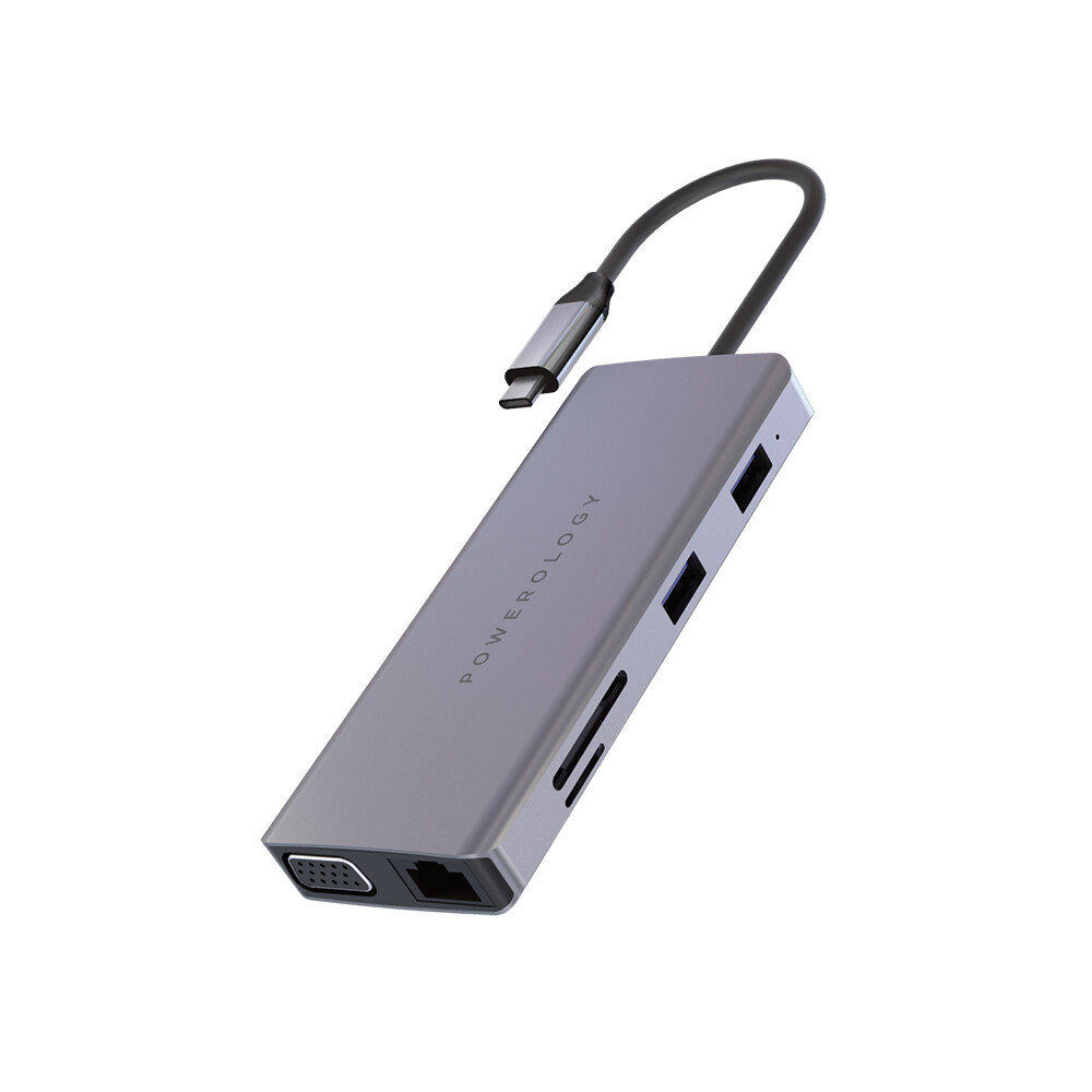Powerology 11 in 1 USB-C Hub Ethernet & HDMI VGA