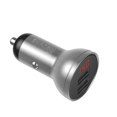 Baseus Digital Display Car Charger Dual USB 4.8A 24W