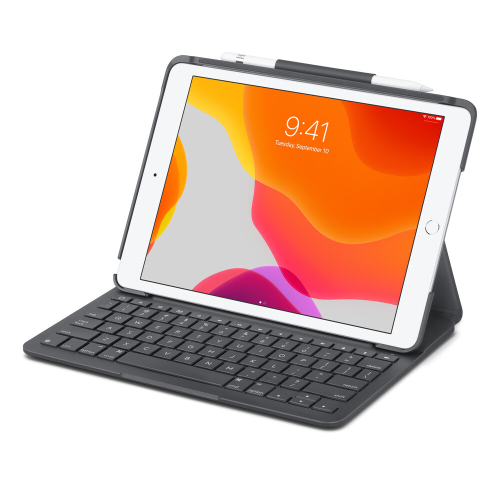 Logitech Slim Folio Case with Integrated Bluetooth Keyboard for iPad (7th, 8th &amp; 9th generation)