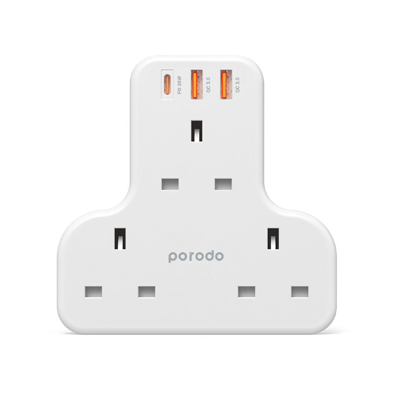 Porodo Ultimate Multiport Wall Socket with 3 AC + 3 USB