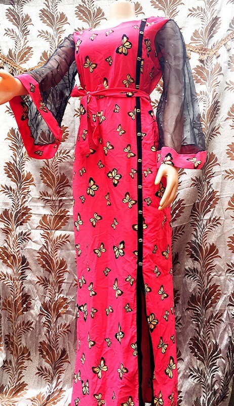 Bell Sleeve Slit Gown