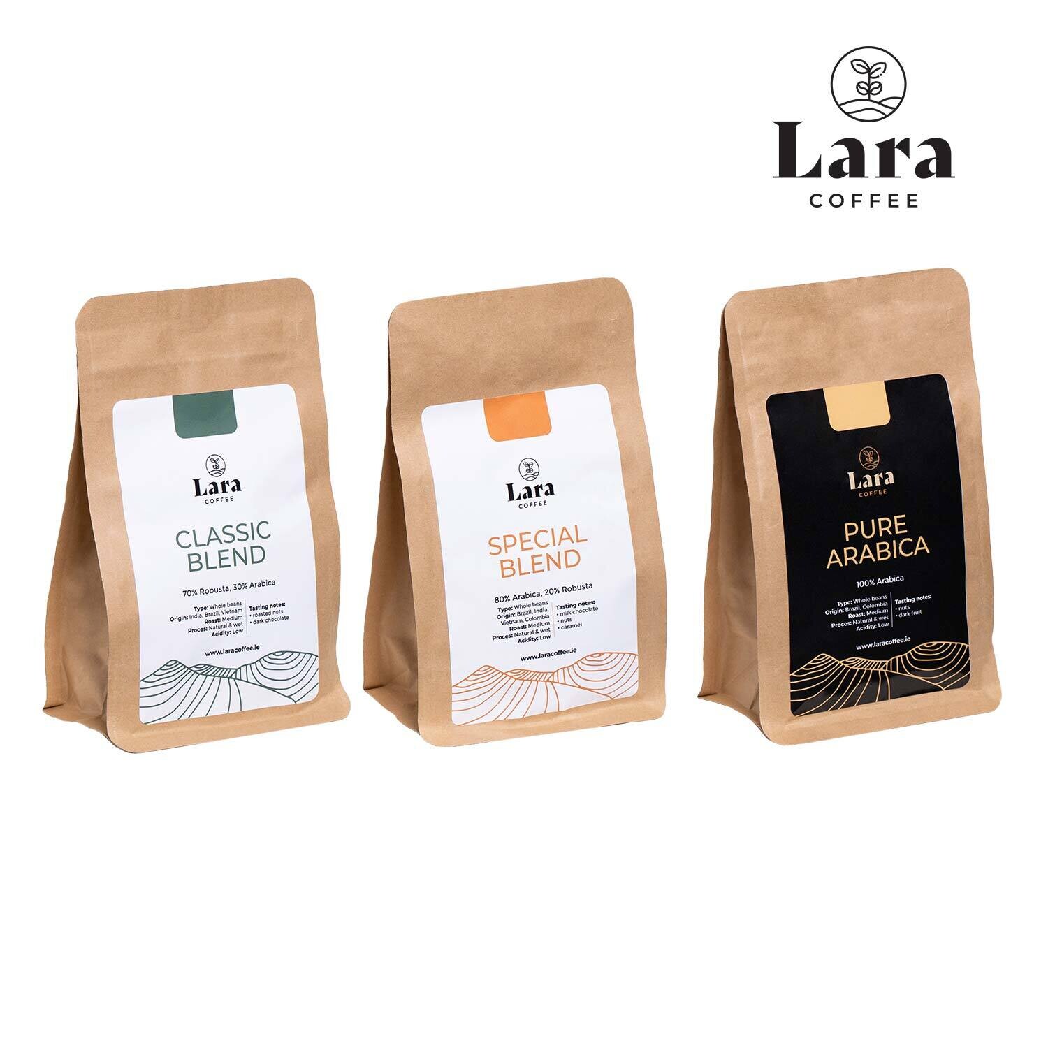 Lara Coffee Beans Blends Set 3x200g