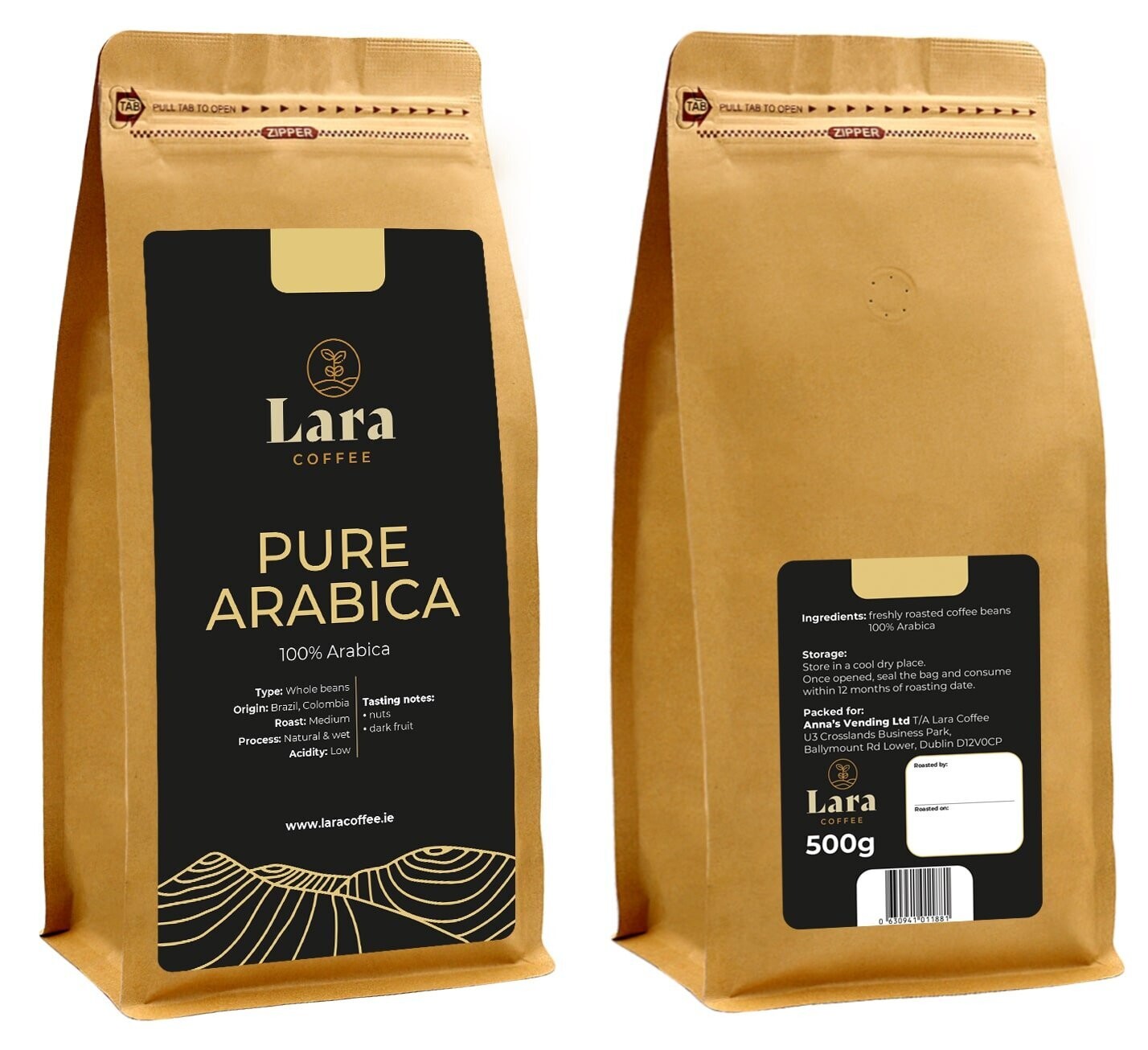 Lara Coffee Pure Arabica Whole Beans 500g