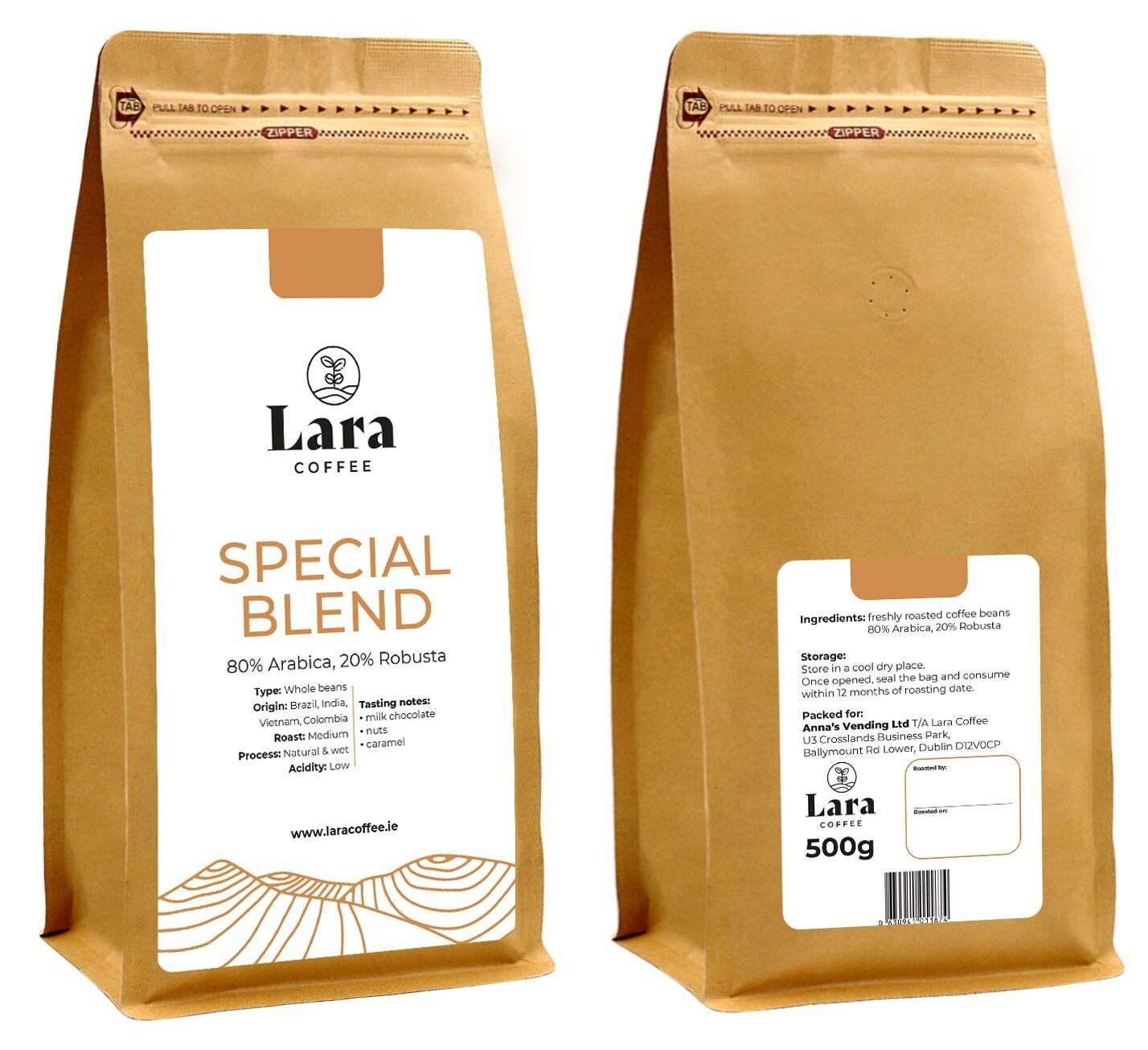 Lara Coffee Special Blend Whole Beans 500g