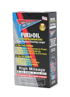 6 x B-60 High Mileage Fuel & Oil Kit (contains 2 x 15oz (444ml) cans)
