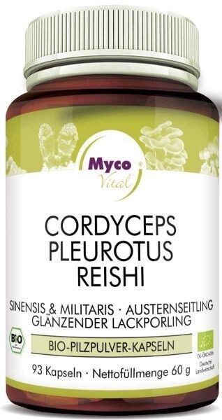 Mycovital CORDYCEPS-PLEUROTUS-REISHI Bio-Pilzpulver-Kapseln