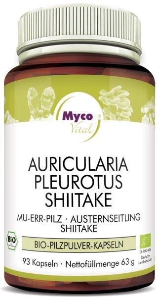 Mycovital AURICULARIA-PLEUROTUS-SHIITAKE Bio-Pilzpulver-Kapseln