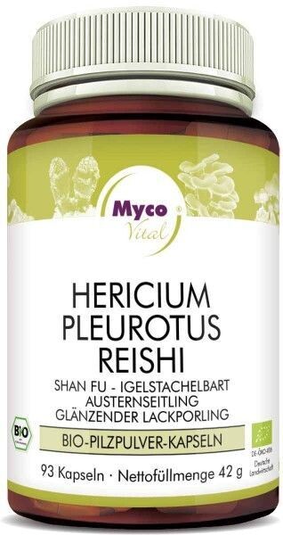 Mycovital HERICIUM-PLEUROTUS-REISHI Bio-Pilzpulver-Kapseln