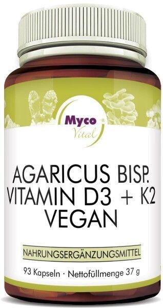 Mycovital AGARICUS-VITAMIN D3 + K2 VEGAN Kapseln
