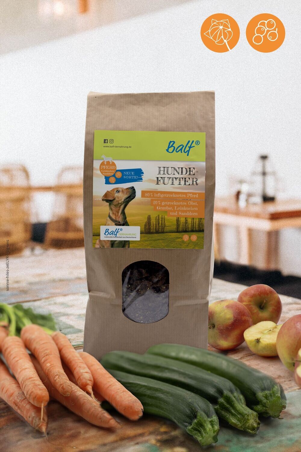 BALF® Pferd/Obst/Gemüse/mit Leinkuchen und Sanddorn (Hund)