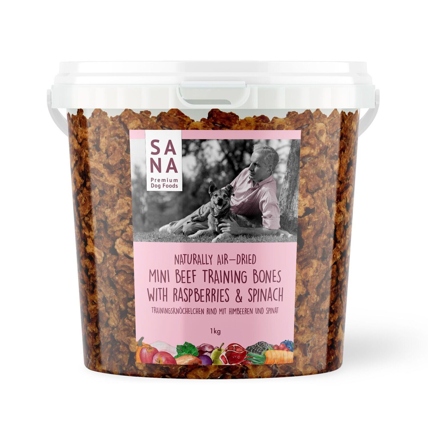 Trainingsknöchelchen Rind mit Himbeeren und Spinat SANA DOG