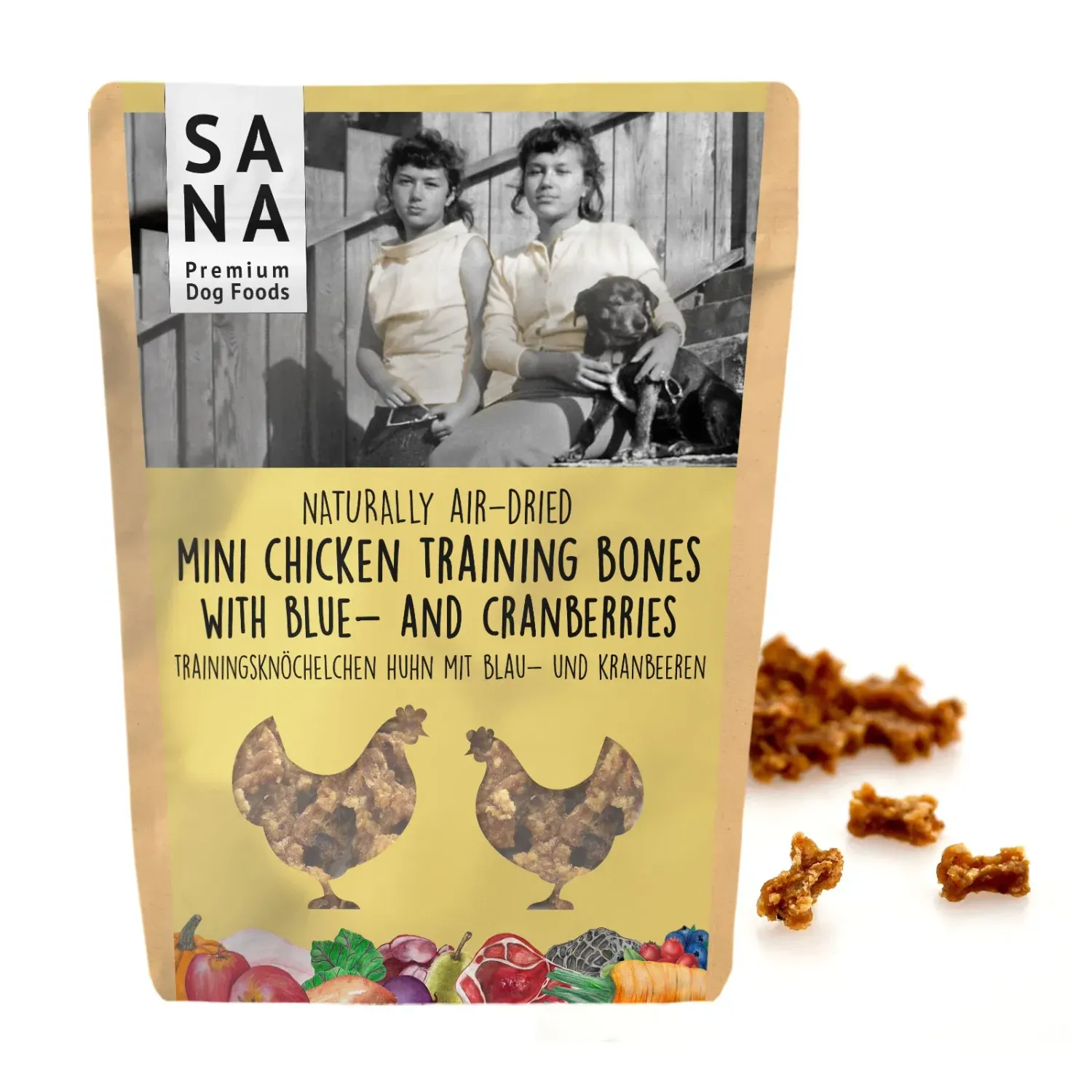 Trainingsknöchelchen Huhn mit Blau/Kranbeeren SANA DOG