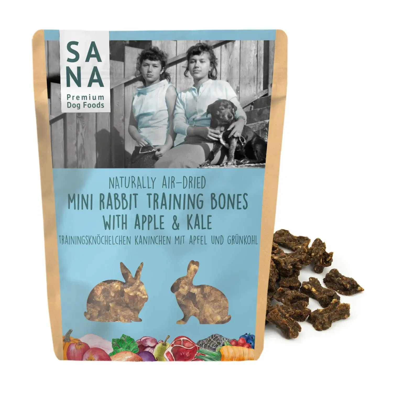 Trainingsknöchelchen Kaninchen mit Apfel und Grünkohl SANA DOG