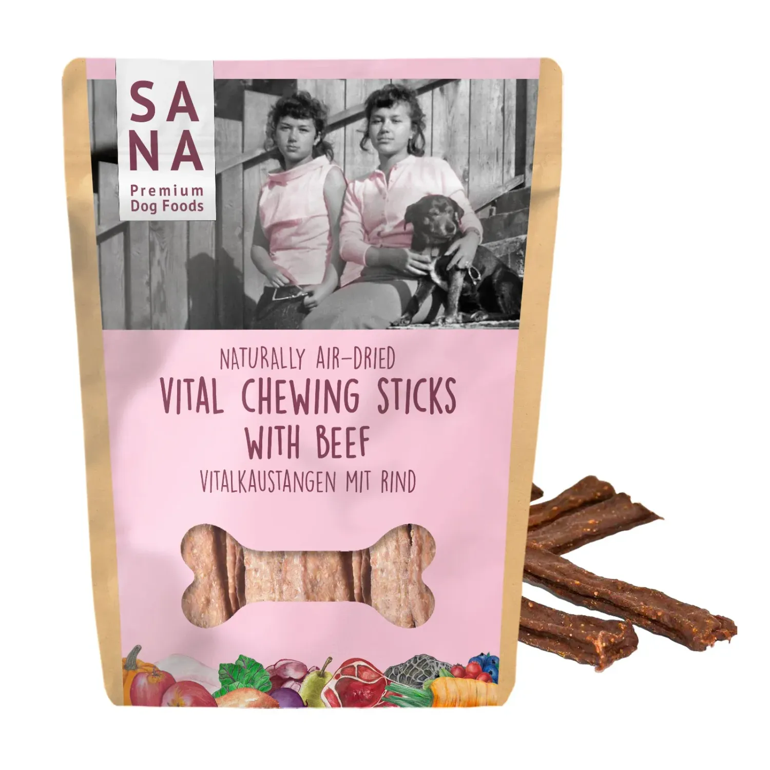 Vitalkaustange Rind mit Wildlachsöl SANA DOG