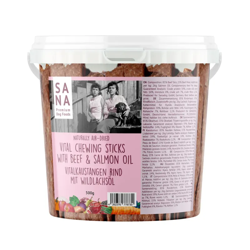 Vitalkaustange Rind mit Wildlachsöl SANA DOG Vitalkaustange Rind mit Wildlachsöl SANA DOG
