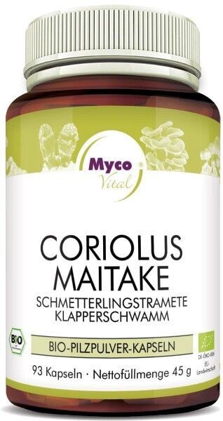 Mycovital CORIOLUS-MAITAKE Bio-Pilzpulver-Kapseln (SONDERMISCHUNG 3 GLÄSER)