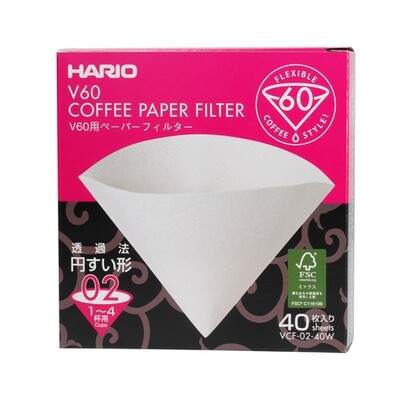 HARIO V60-02 Paper Filter, 40kpl