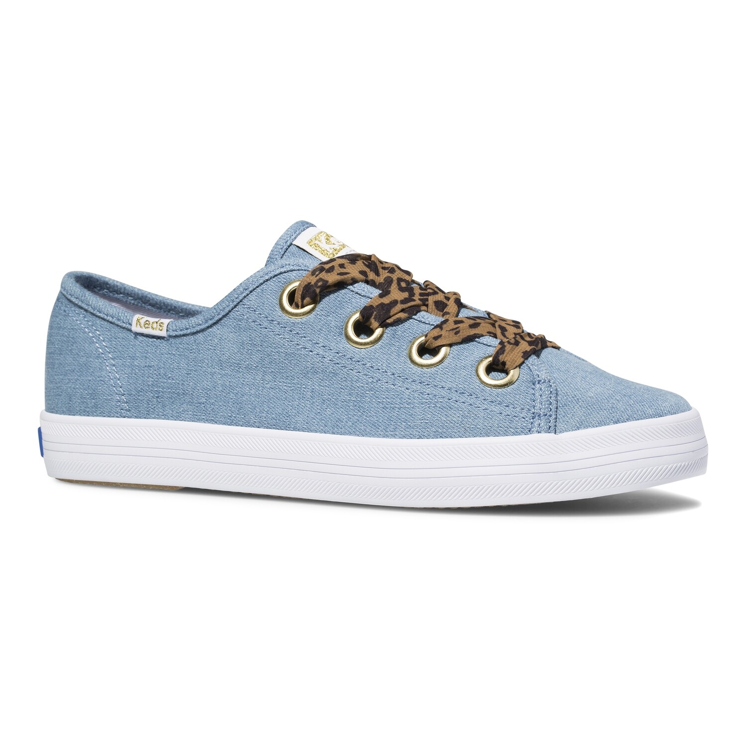Kickstart Big Eyelet Dnm/Leopard Blue WF63293