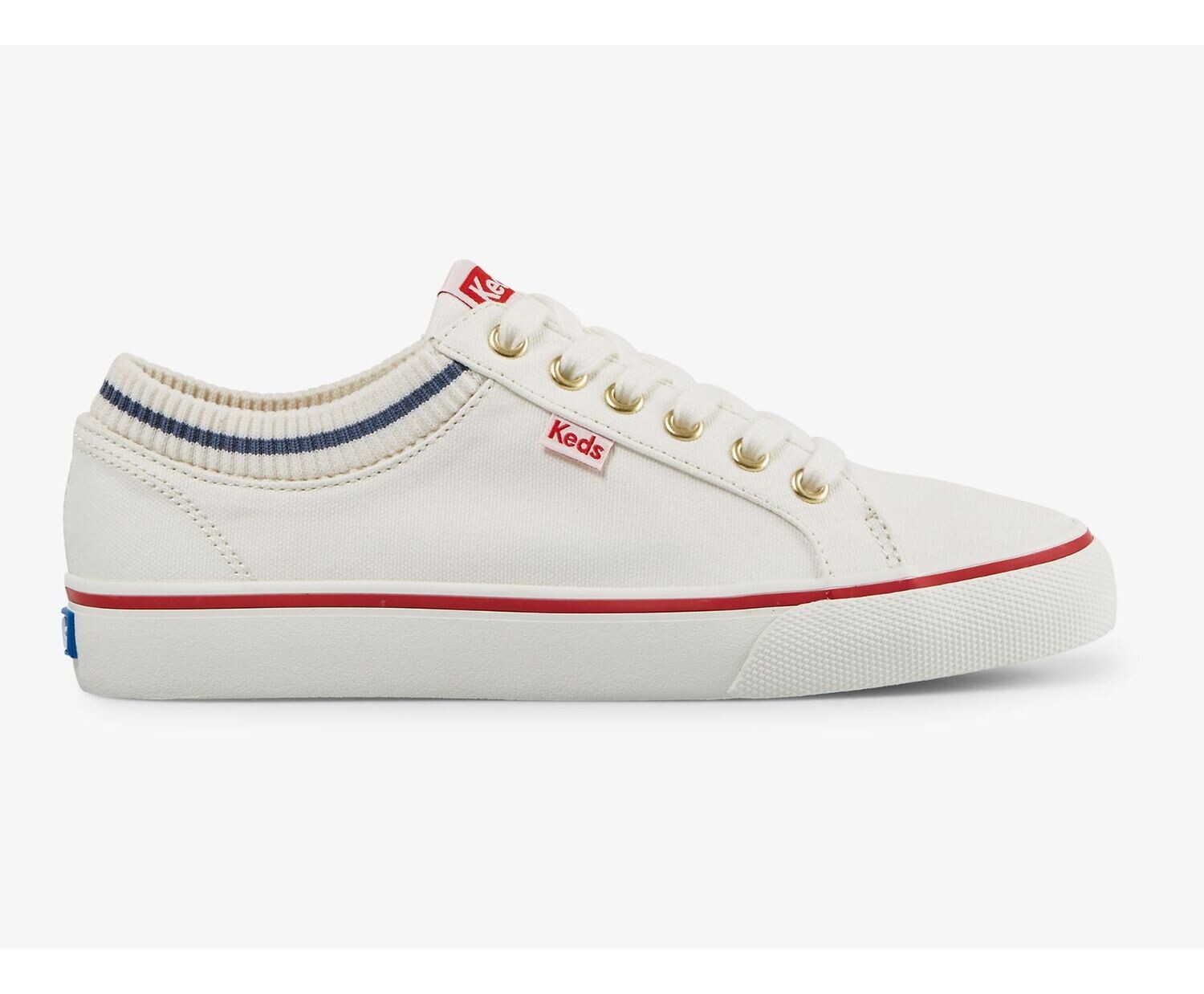 Jump Kick Rib Knit Collar White Red Sneaker WF66428