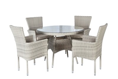 Devon 4 Seat Round Set with Stacking Chairs Devon 4 Seat Round Set with Stacking Chairs