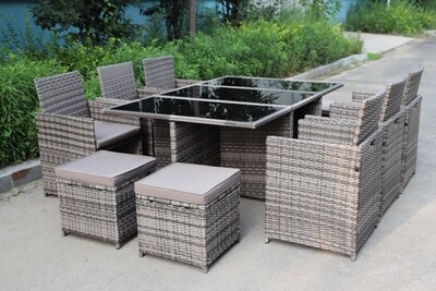 Sussex 6-10 Seater Cube Set - Grey Sussex 6-10 Seater Cube Set - Grey