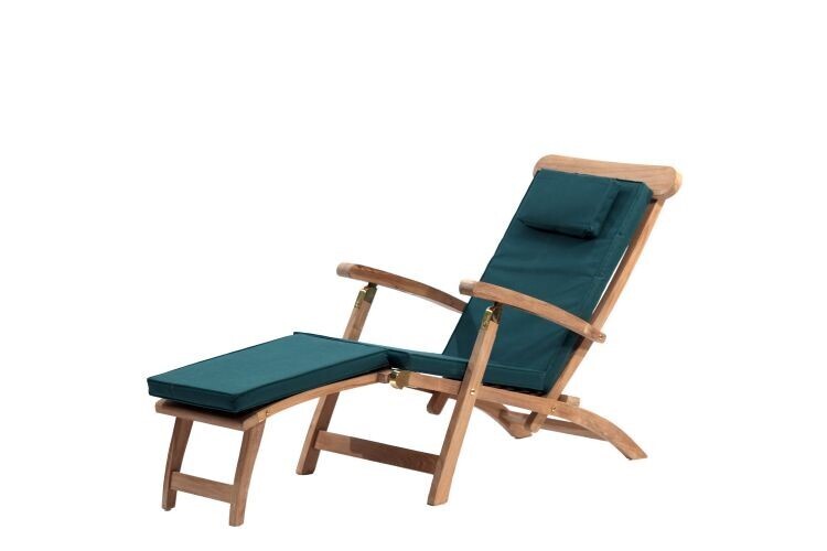 Classic 10 Position Teak Steamer and cushion