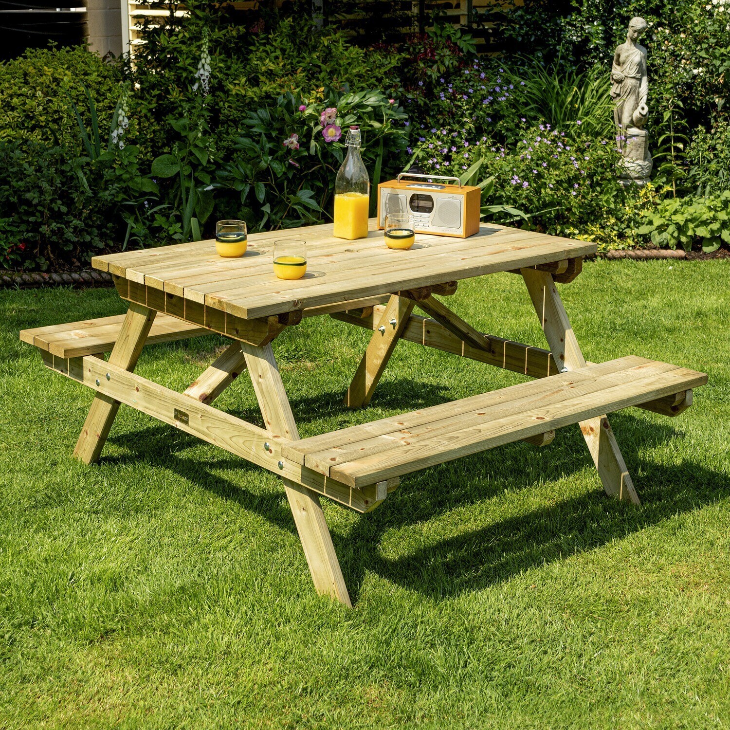 A Frame timber picnic table 4 seater