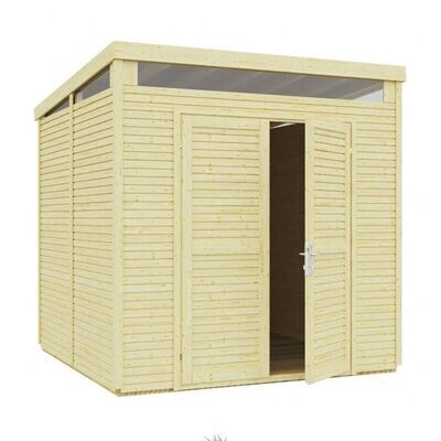 8×8 Pent Security Shed – Natural