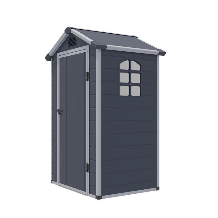 4×3 Airevale Plastic Apex Shed – Light or Dark Grey