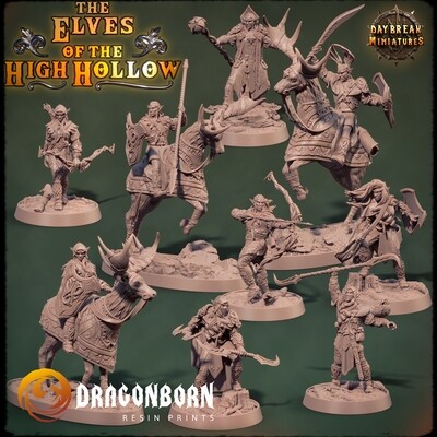 The Elves of the High Hollow Set - DnD RPG Wargaming Miniatures