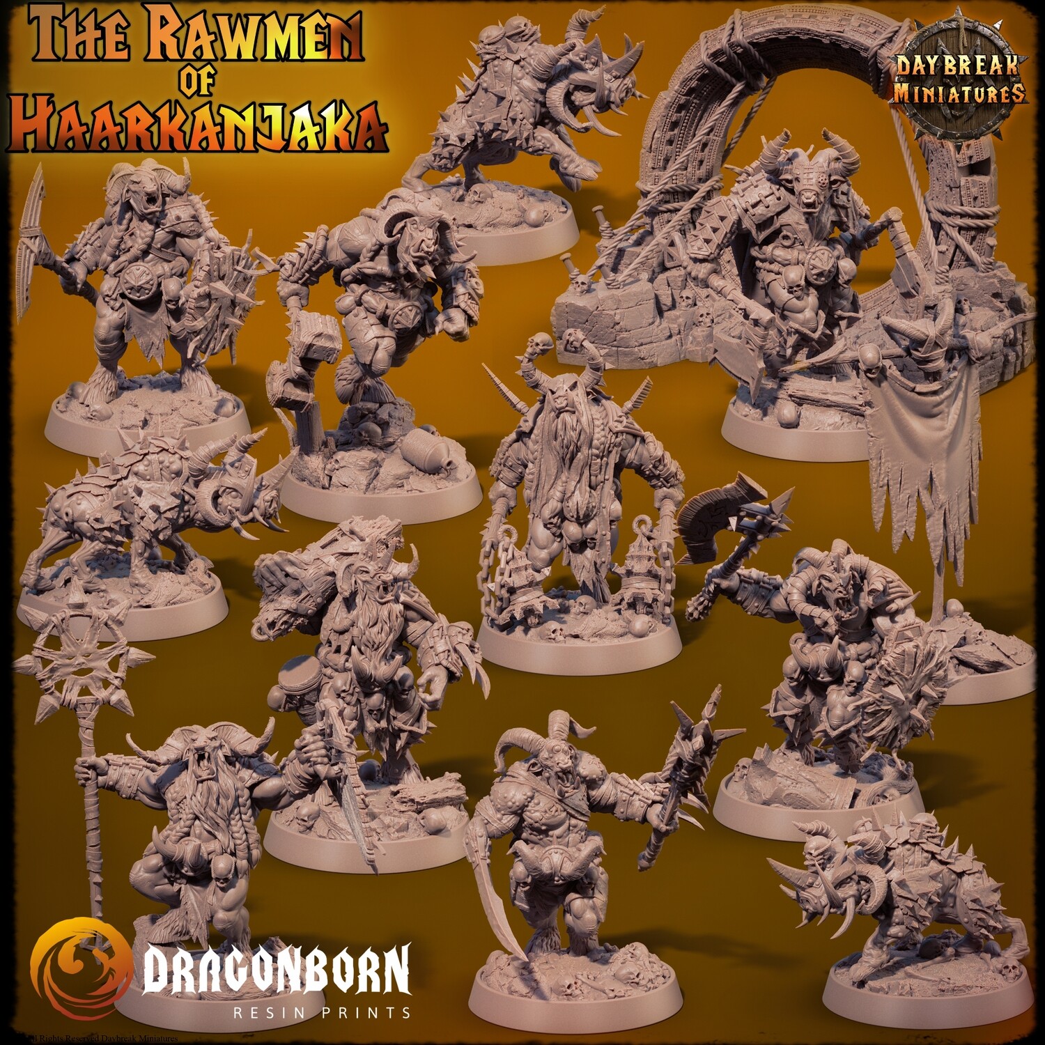 The Rawmen of Haarkanjaka Set - Beastmen Warriors DnD RPG Wargaming Miniatures