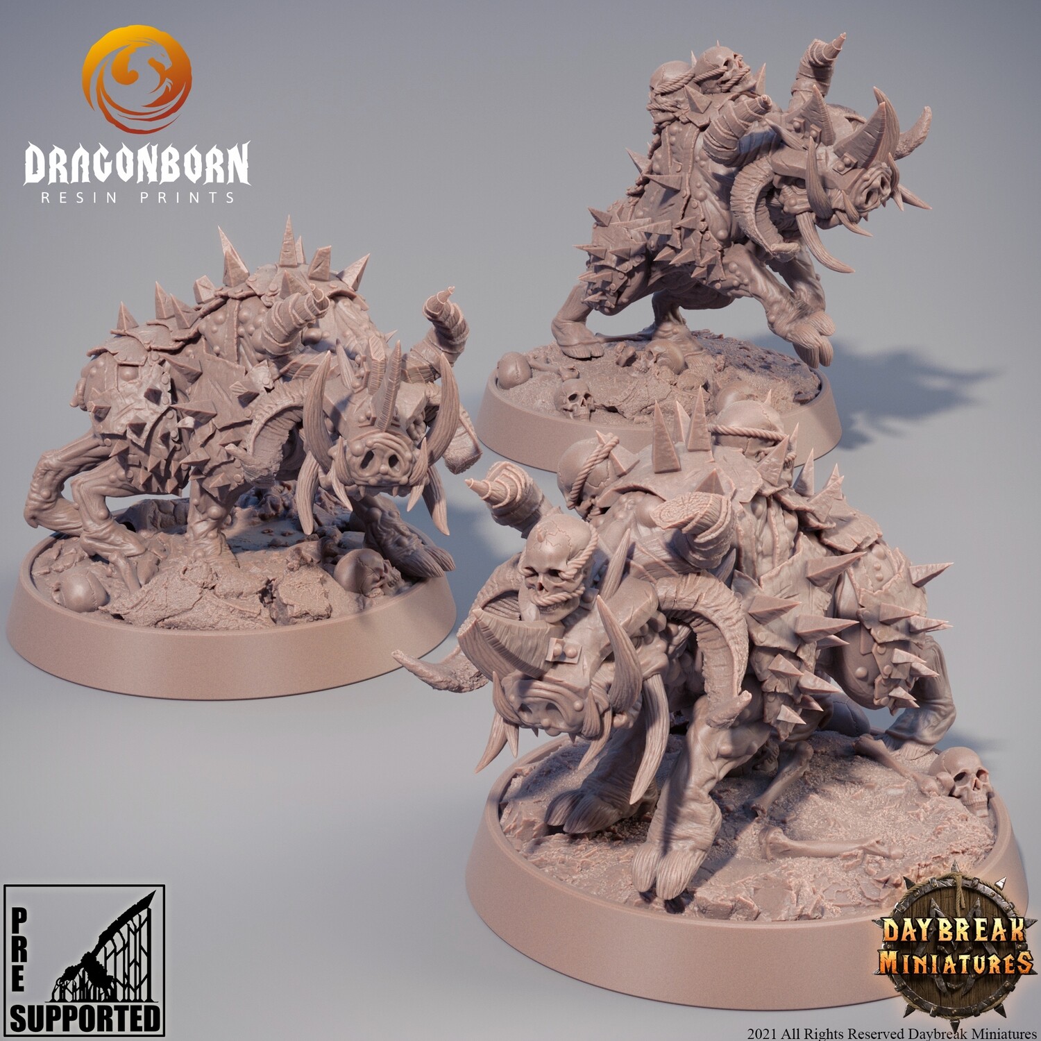 Houndhogs of the Sheltering Fire - Beastmen Warriors DnD RPG Wargaming Miniatures