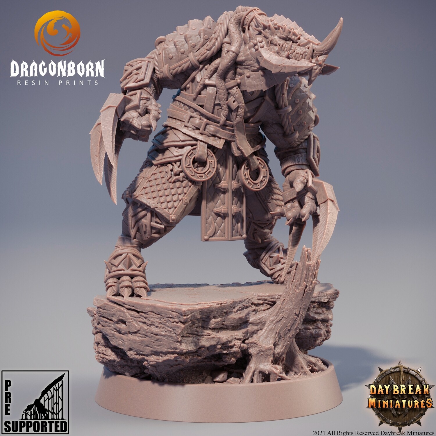 Zsagatai the Blue Blizzard - Dragonborn DnD RPG Wargaming Miniatures