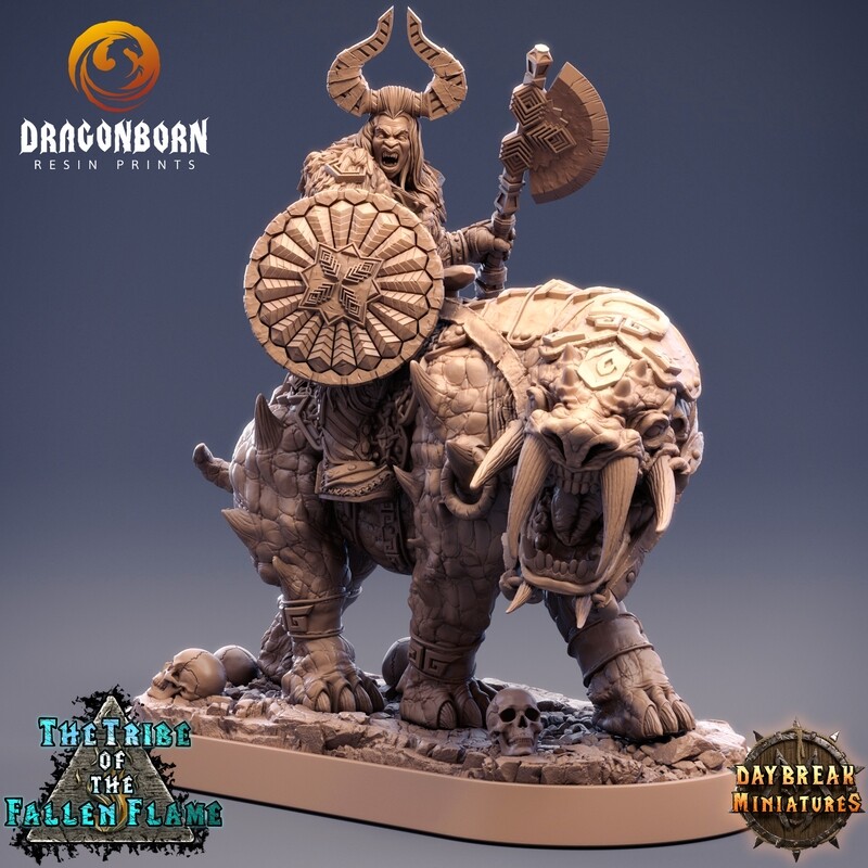 Ingar the Cleaver on Tuskerbeast - Hobgoblin DnD RPG Wargaming Miniatures