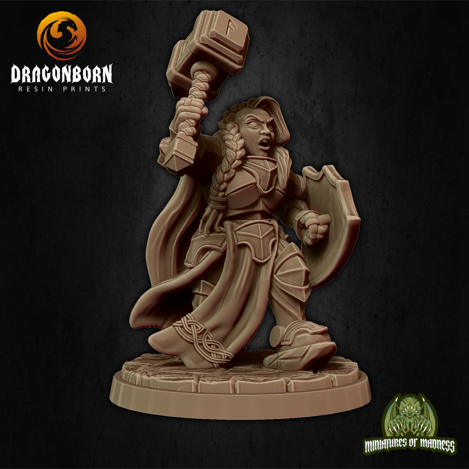 Bryna The Indomitable - Dwarf DnD RPG Wargaming Miniatures