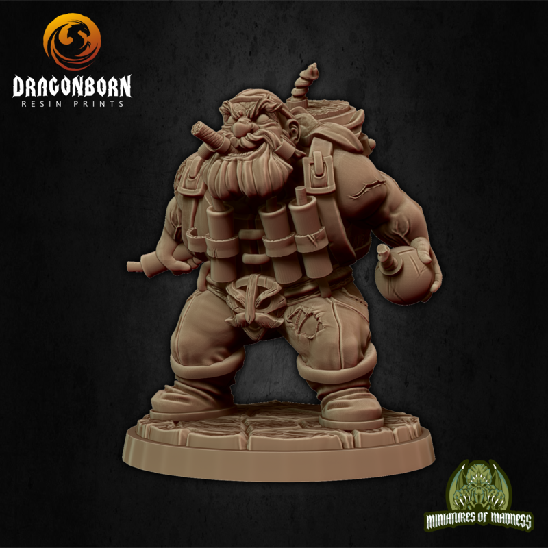 Dwari The Dynamiter - Dwarf DnD RPG Wargaming Miniatures