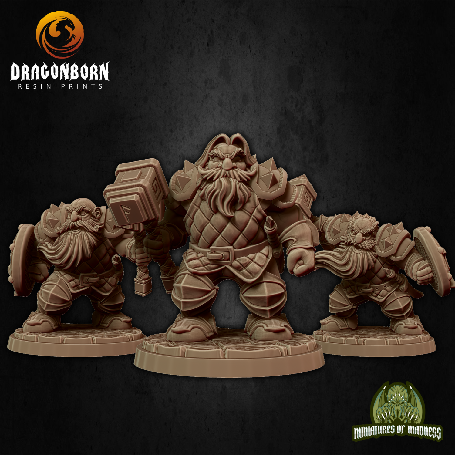 Soldier Set 1 - Dwarf DnD RPG Wargaming Miniatures