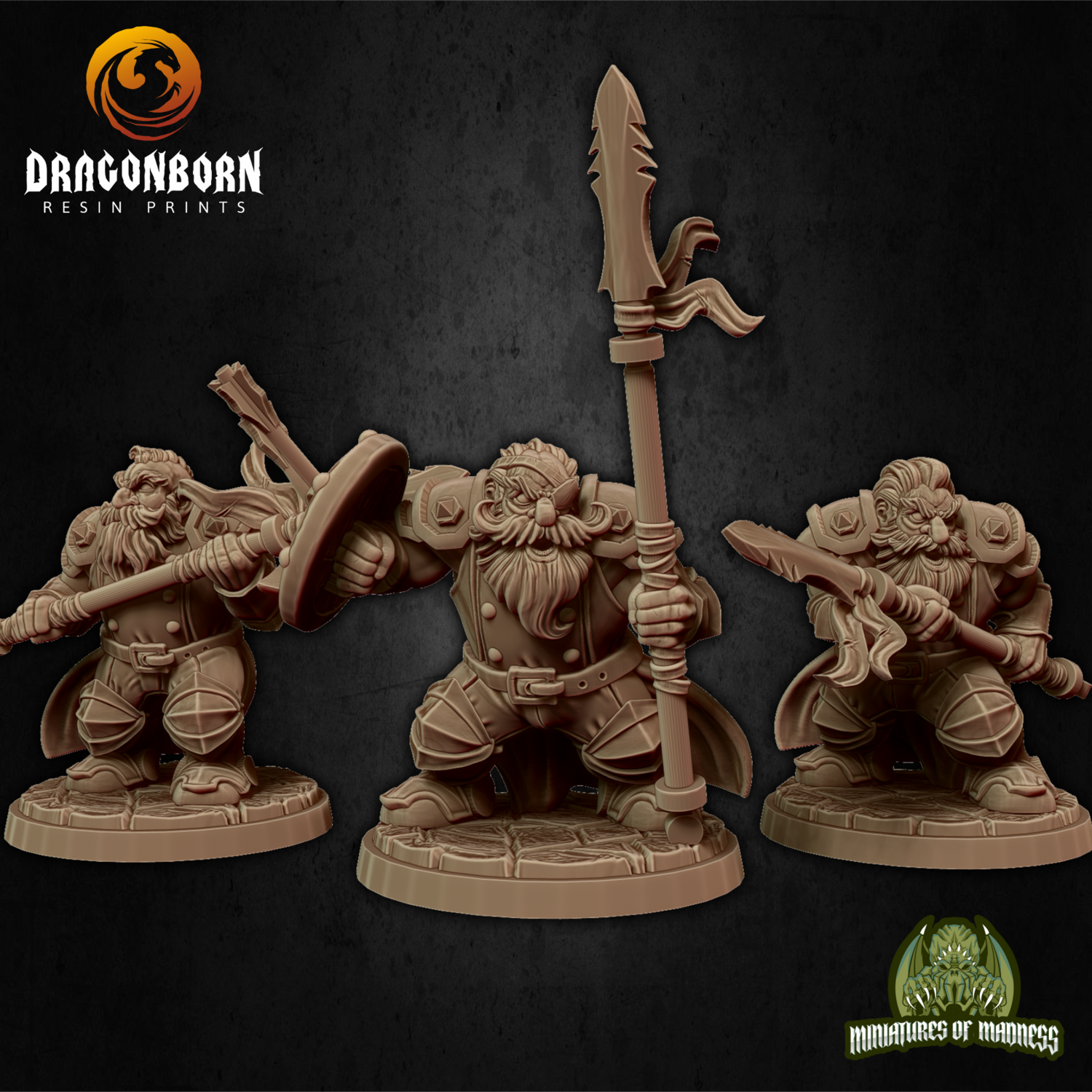 Soldier Set 2 - Dwarf DnD RPG Wargaming Miniatures