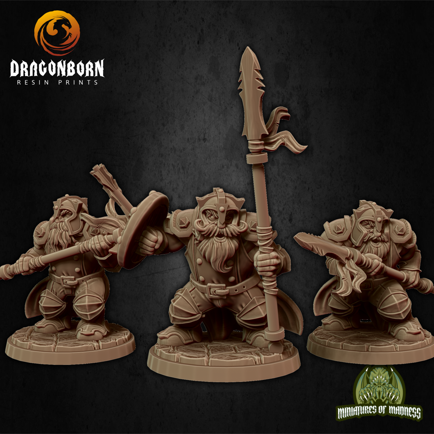 Soldier Set 2 [Helmets] - Dwarf DnD RPG Wargaming Miniatures