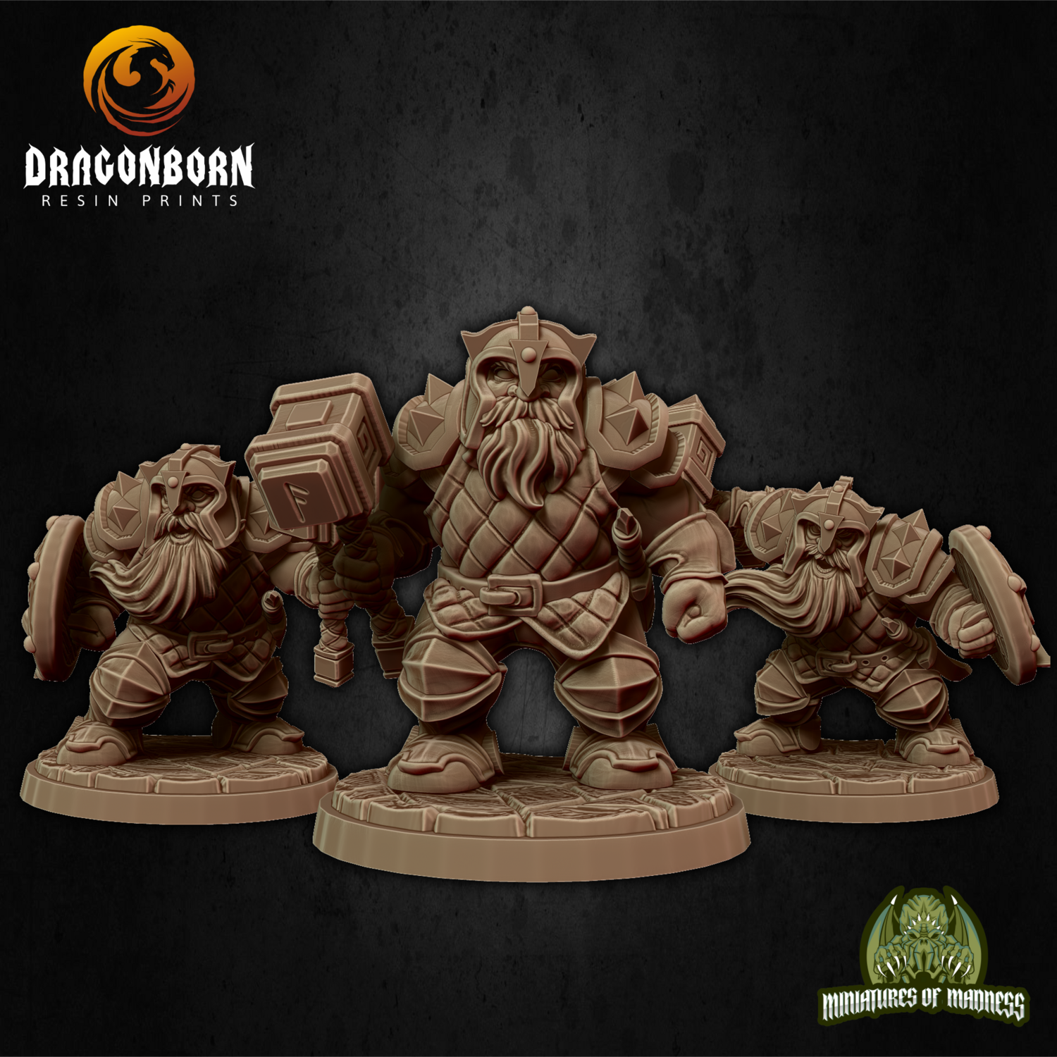 Soldier Set 1 [Helmets] - Dwarf DnD RPG Wargaming Miniatures