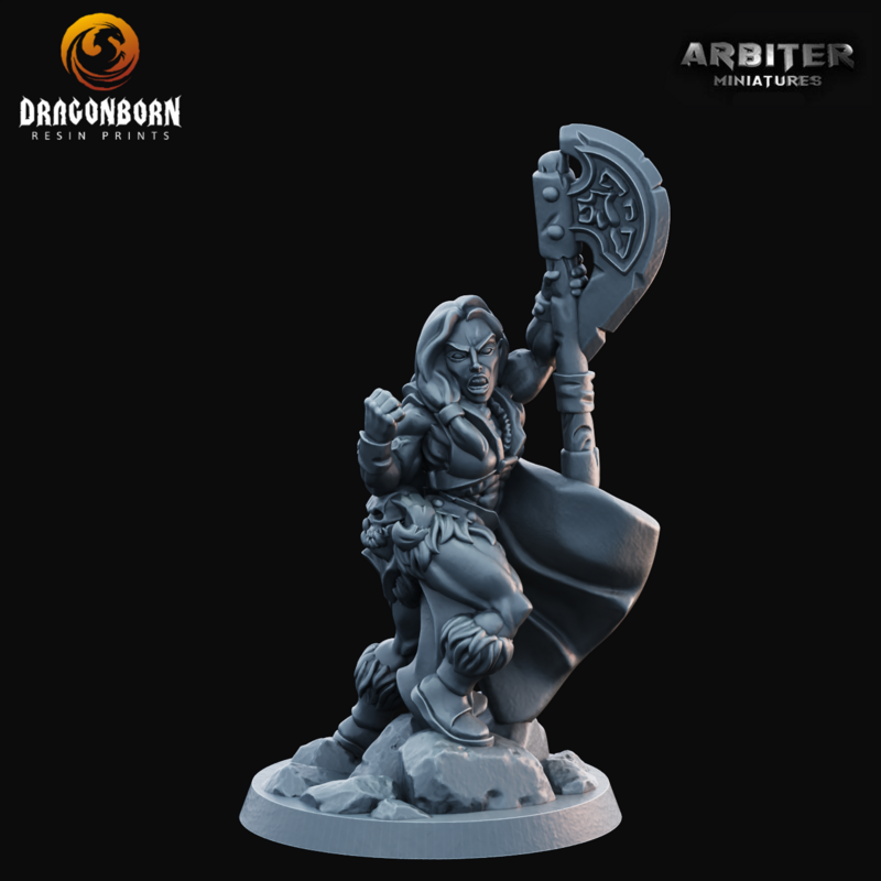 Barbarian Female 2 - DnD RPG Wargaming Miniatures 