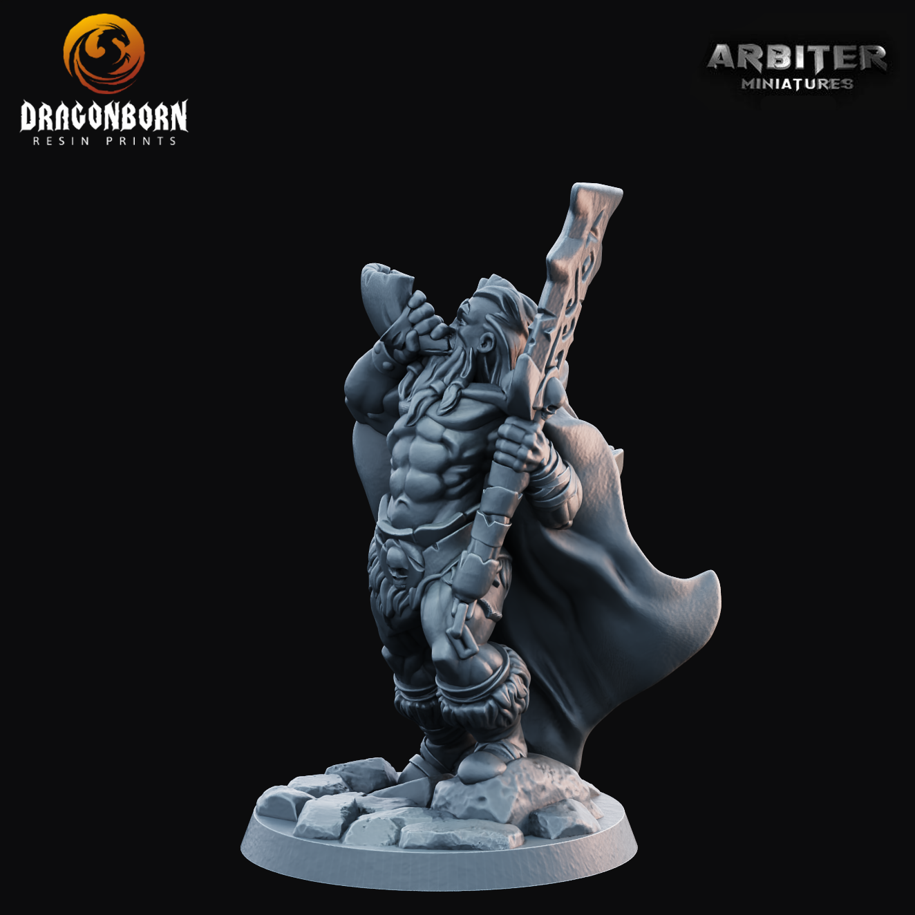 Barbarian Male 3 - DnD RPG Wargaming Miniatures 