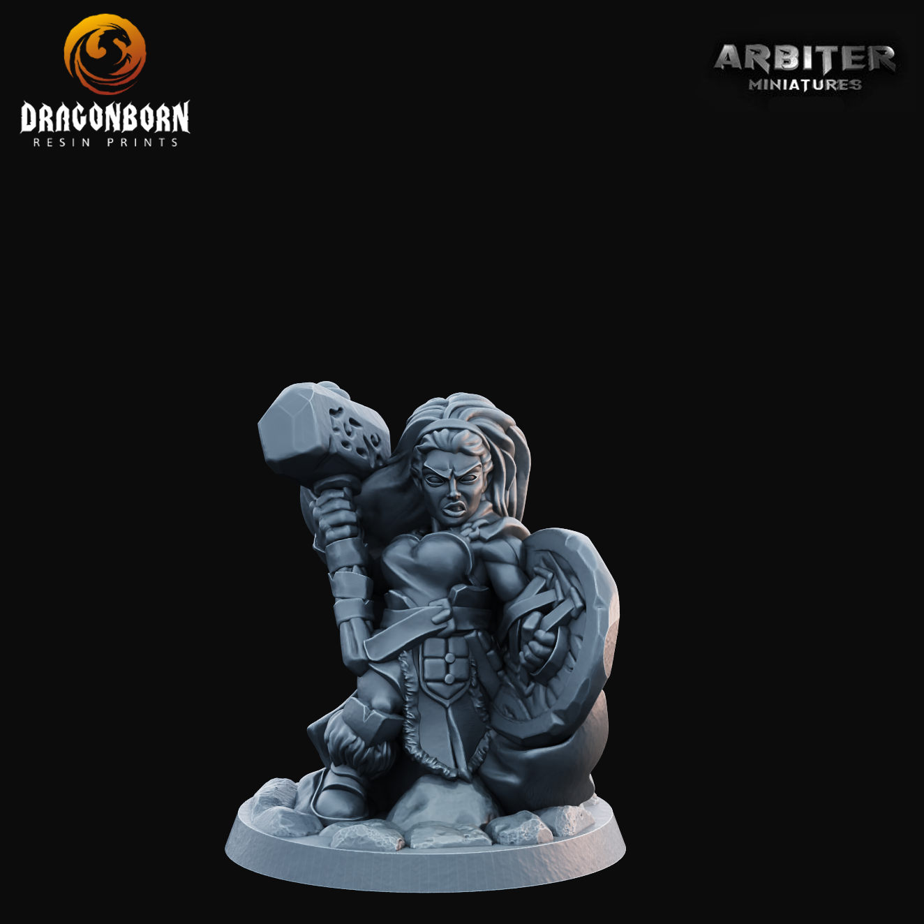 Dwarf Female 1 - DnD RPG Wargaming Miniatures 