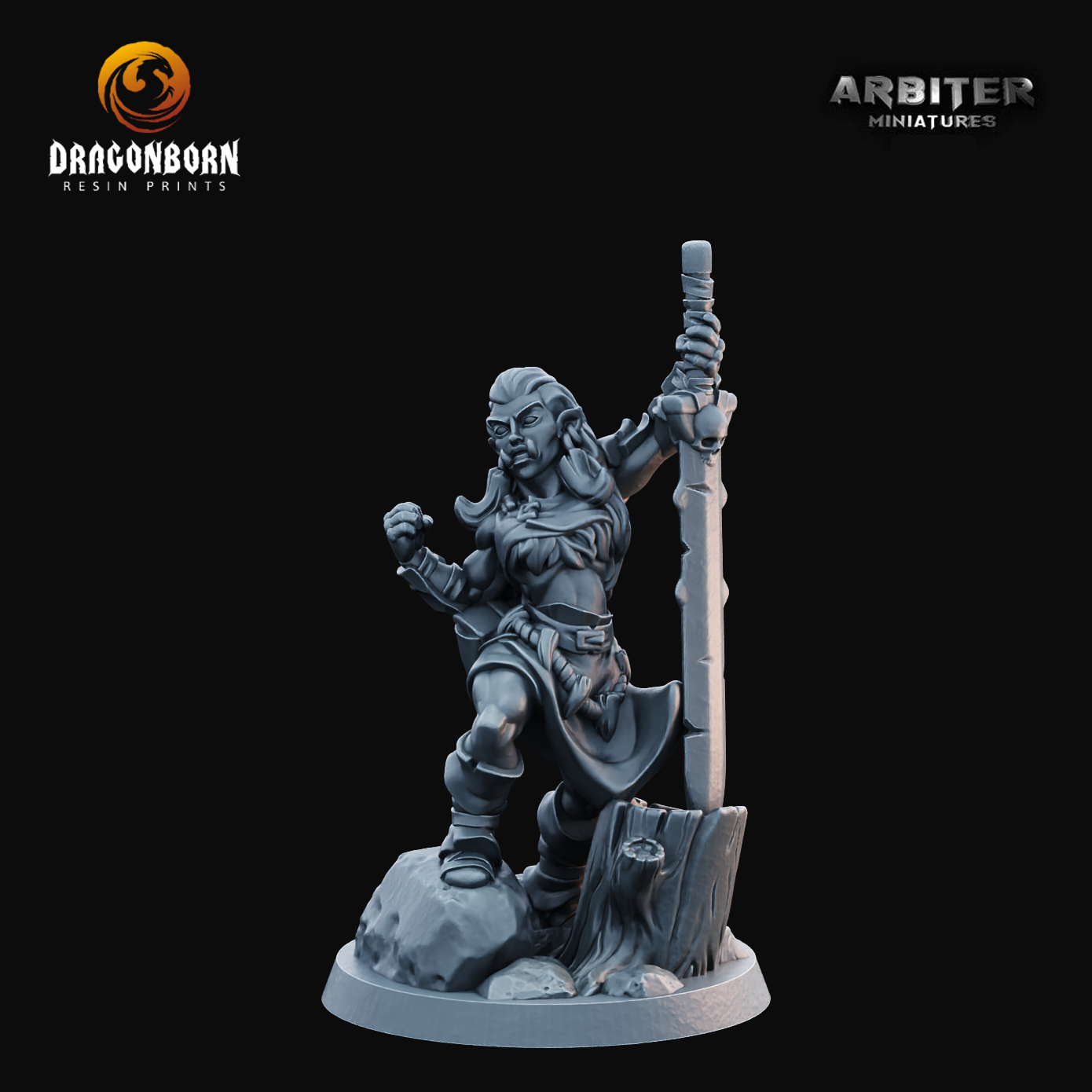 Half-Orc Female 1 - DnD RPG Wargaming Miniatures 