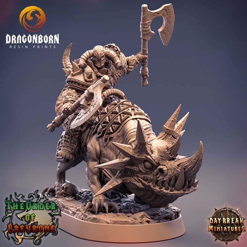 Balthazar Doublefang on Horned Wolf - Chaos Warriors DnD RPG Wargaming Miniatures